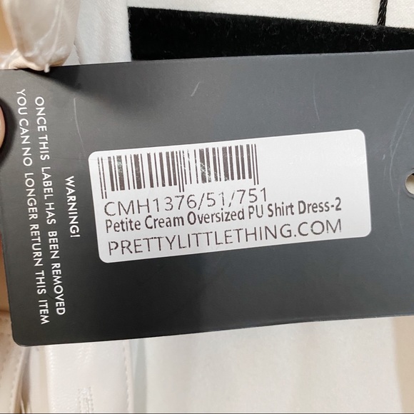 PRETTY LITTLE THING Petite Cream Oversized Dress - Picture 5 of 11